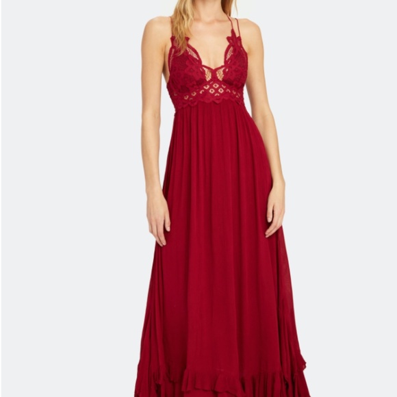 Free People Dresses & Skirts - NWT Free People Adella Maxi Slip Dress - red
